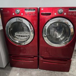 Lg RED washer & GAS dryer 