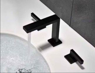 Matte Black Bathroom Faucet 8" Widespread Ceramic Disc,1.2gpm. Corrosion, Rust, Tarnish and Spot Resistant