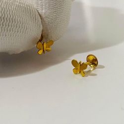 22K Gold Butterfly Style Earrings 