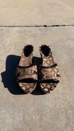 Coach Signature Monogram Wedge Sandals