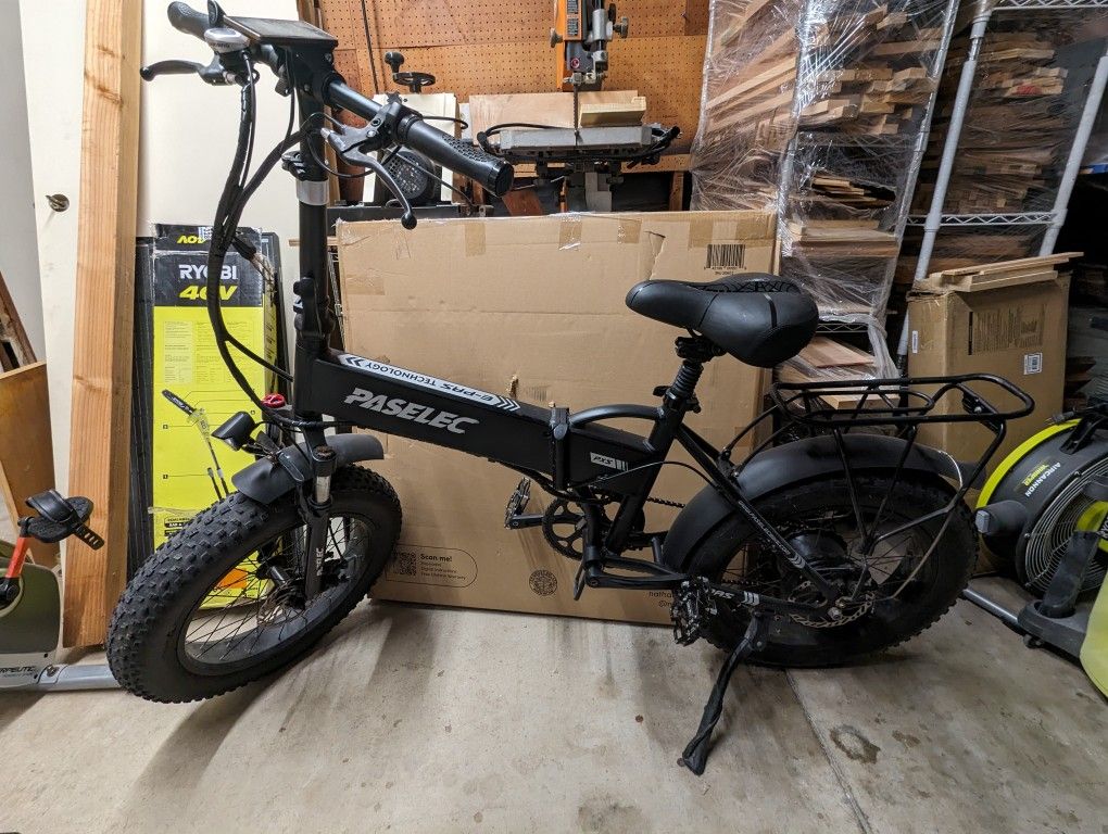 Paselec PX5, 26-28 Mph, 55 Mile Range, Folding fat Tire bike