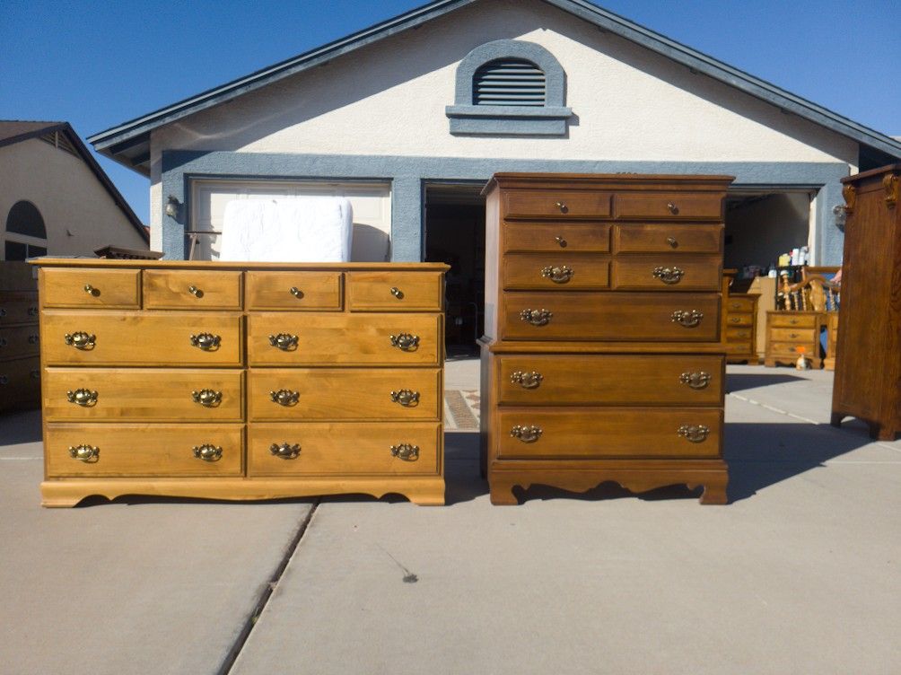 Maple Dresser and Chest