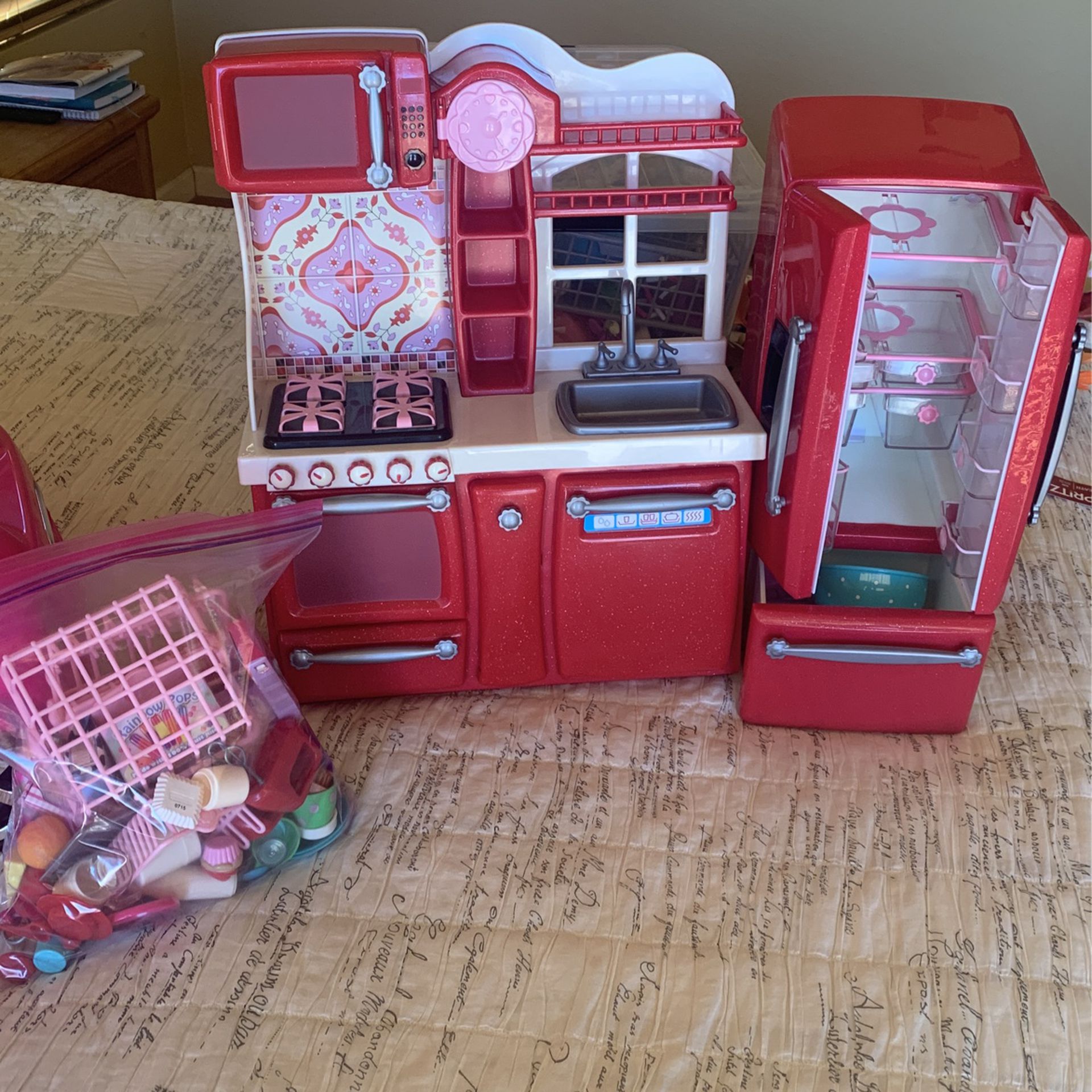 Doll Kitchen and accessories (18 In Doll Size)