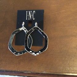 INC Fashion Earrings Silver Hoops 