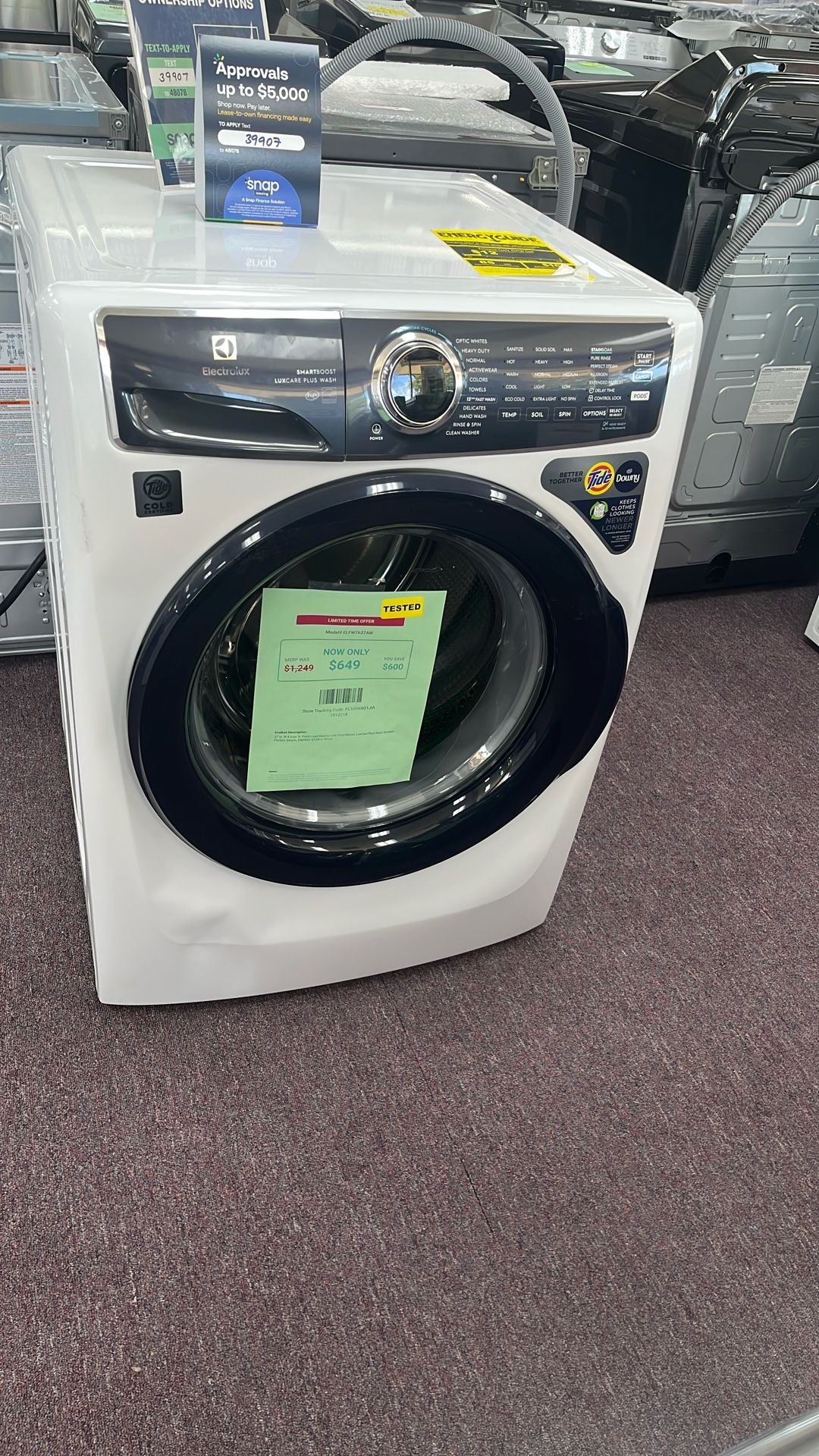Washer Front Load New Open Box With Dents Or Scratch