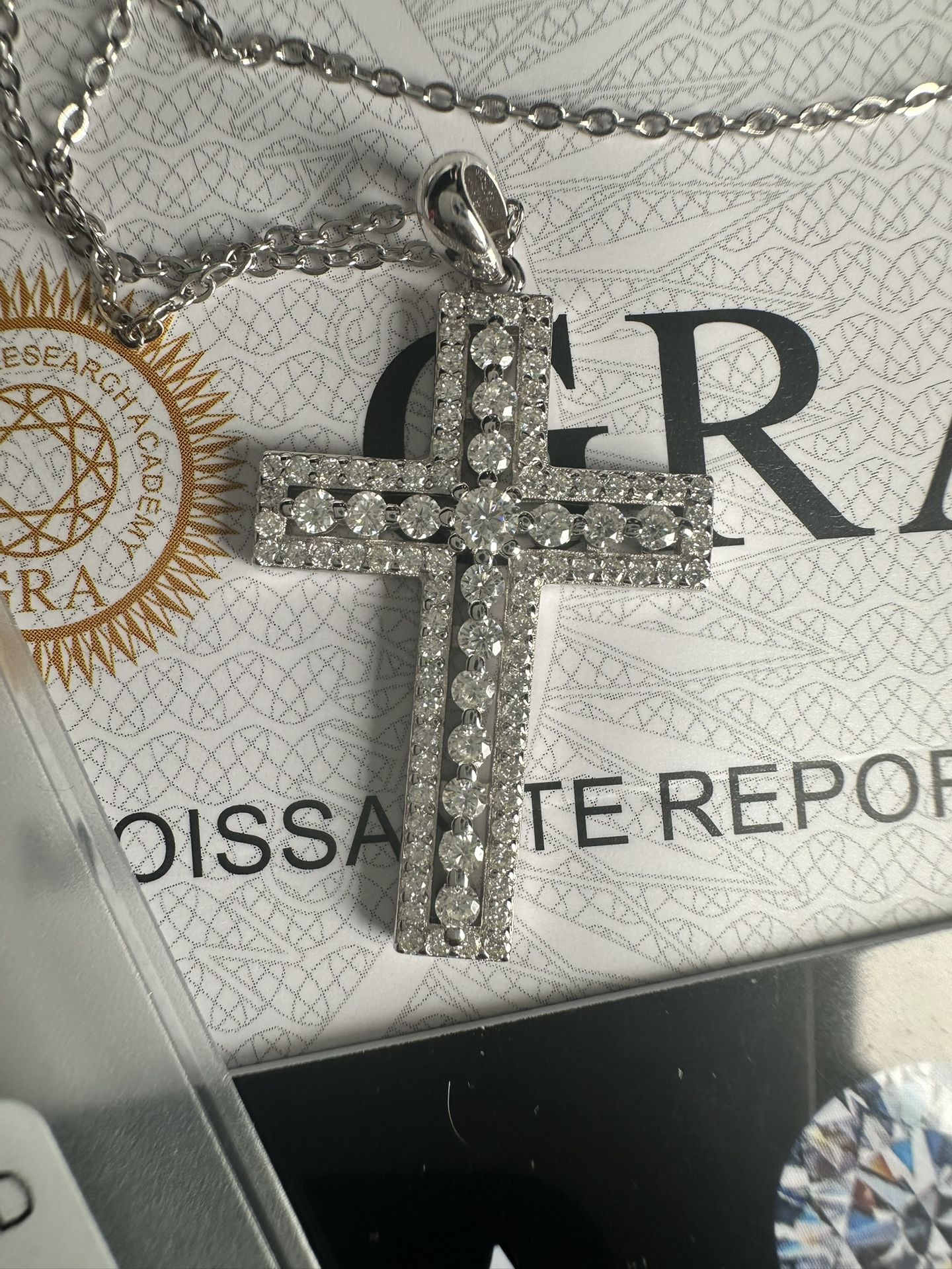 Silver 925 Moissanite Cross