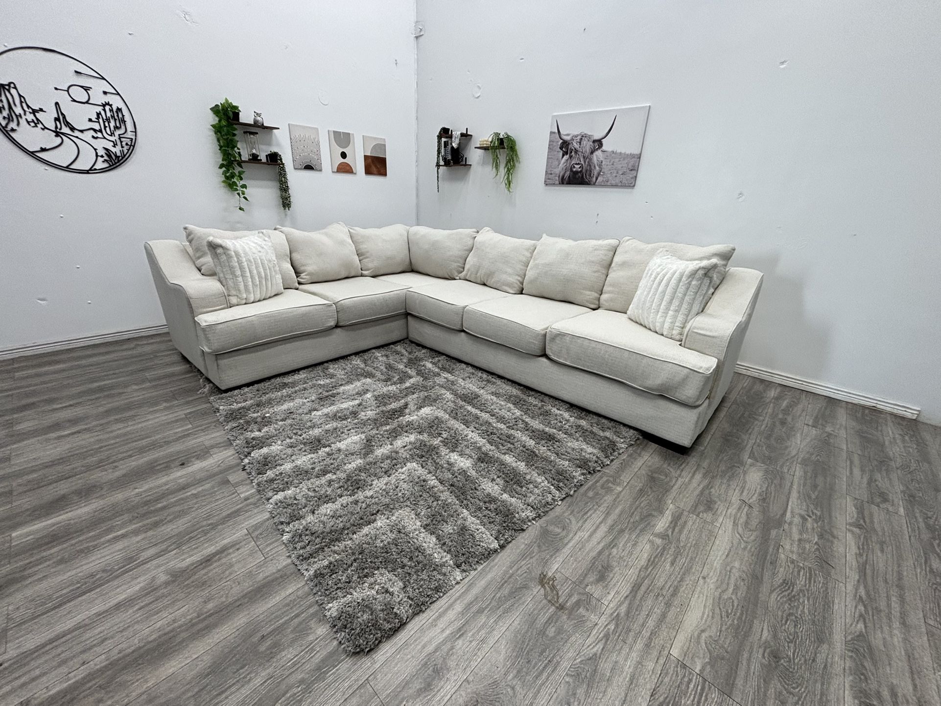 White Sectional Couch - Free Delivery