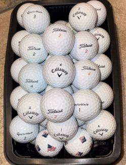 50 White Golf Balls As Pictured - Callaway , TaylorMade , Titleist ….