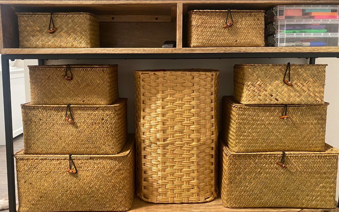 Narrow Woven Umbrella Entryway Storage