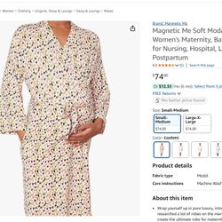 Mother’s Day Gift. Magnetic me Soft Modal Robe For Nursing Labor Bath Lounge 