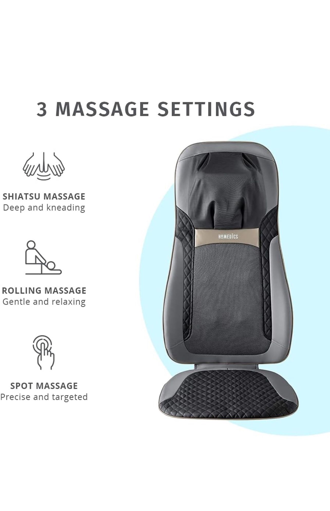 Homedics Back Massager with Heat, Shiatsu Elite II Heated Neck and