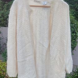 Vtg The Broadway Open Front Cardigan Sweater Made In Italy 