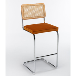 Cognac Velvet Counter Stools (Set of 2)