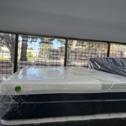 QUEEN SIZE SOUTHERLAND HYBRID MATTRESS & BOX SPRING BED SET