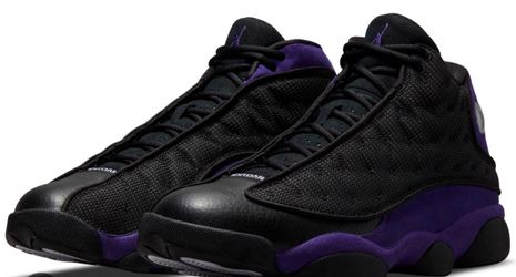 Air Jordan 13 Black and Purple Sneakers