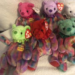 TY Beanie Baby Birthday Bears 1-10