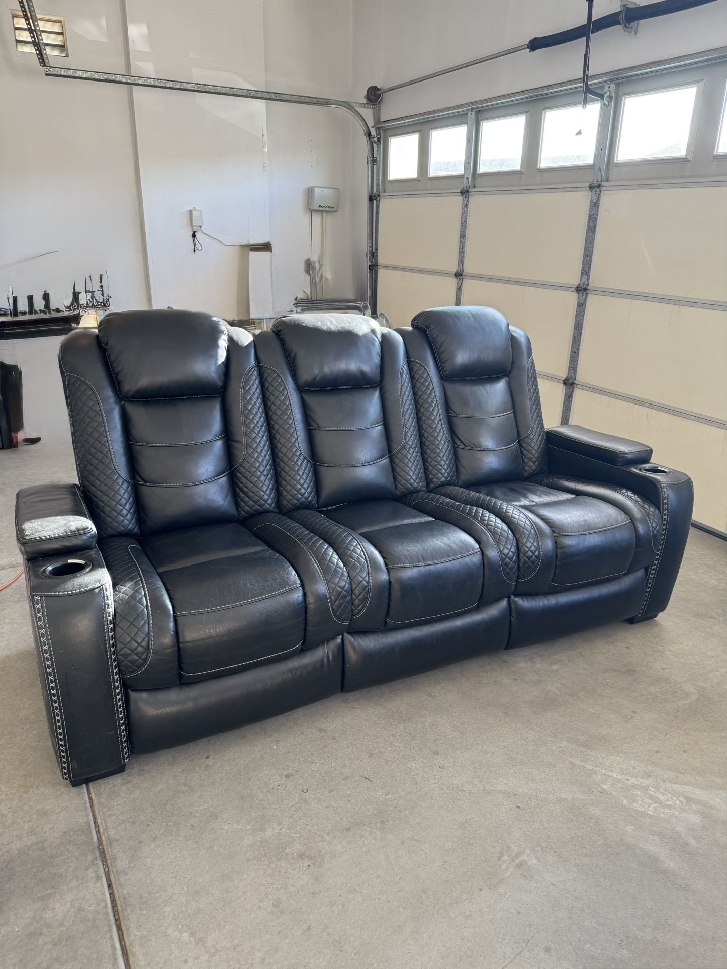 Leather Sofa Recliner With Led Lighting