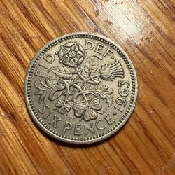 Great Britain Sixpence 1963 Copper-nickel Coin Elizabeth II Rare Vintage Coin
