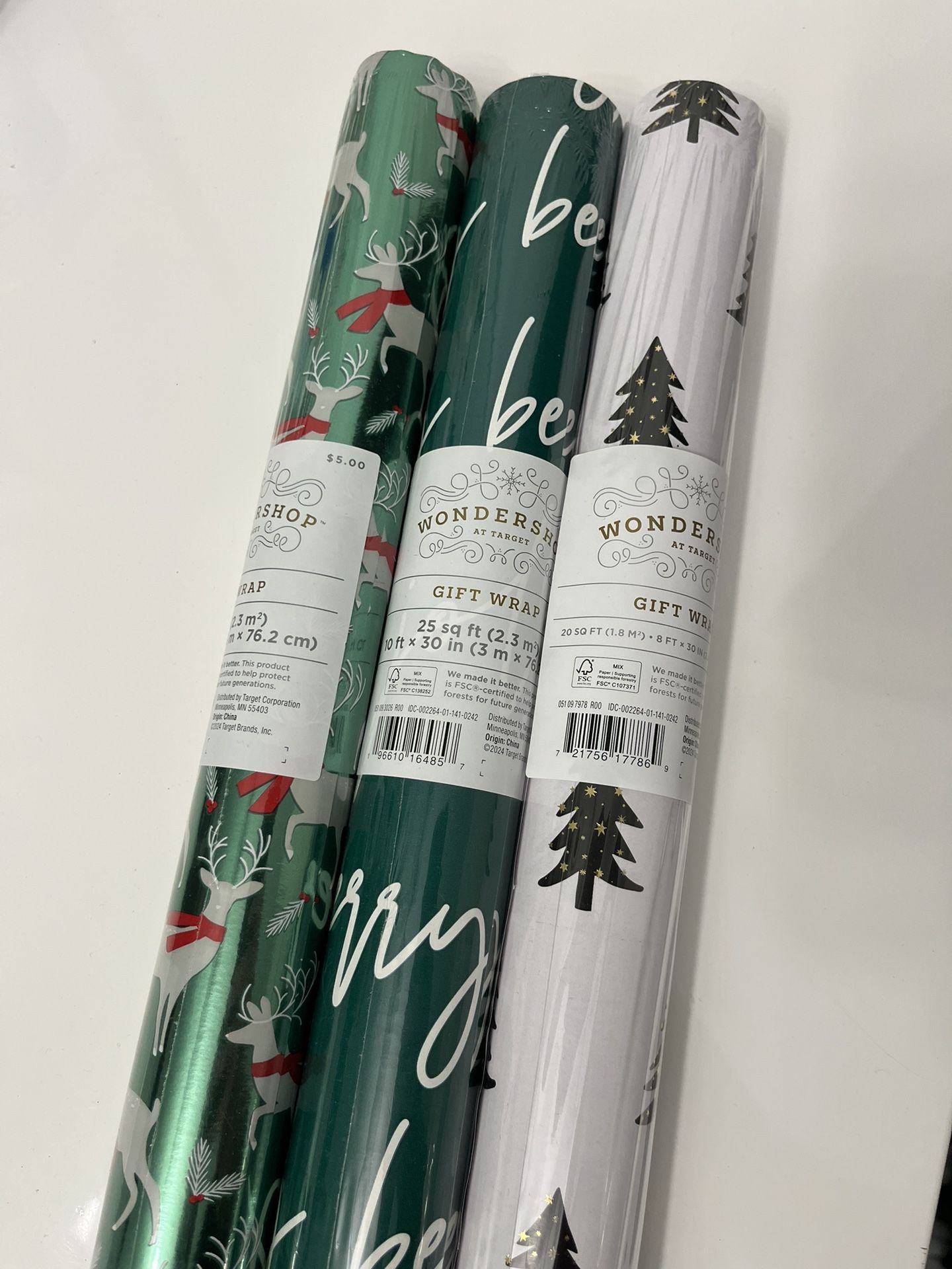Christmas Gift Wrapping Paper, Bows And Ribbons