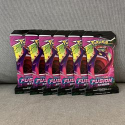 Pokémon TCG: Sword & Shield-Fusion Strike Sleeved Booster Pack LOT OF 6