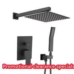 Wall Mounted Rainfall Shower Head System Shower Faucet, A3803-12MB