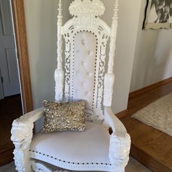 Pair Of Cream Throne Chairs