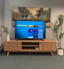 70” Long TV Stand - Fits up to 80" TV - Light Oak