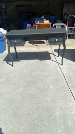 [YARD SALE] Gray Writing Desk with 2 Drawers – Good Condition