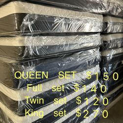 QUEEN BED WITH BOX SPRING WE DELIVER OR PICK UP 