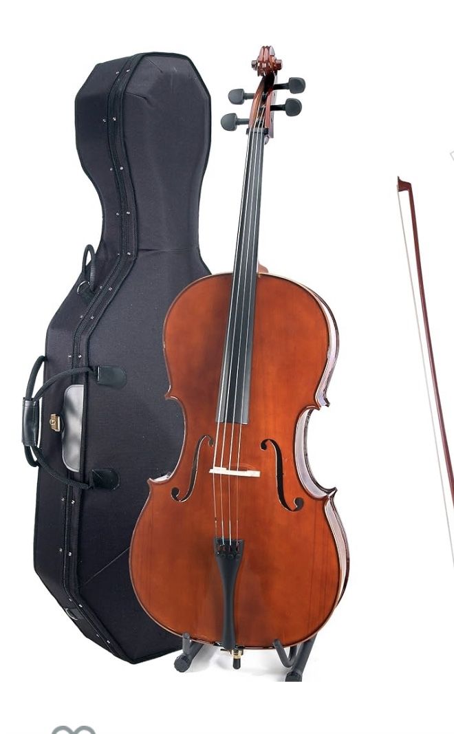 Cecilio CCO-200 Solid Wood Cello with Hard & Soft Case, Stand, Bow, Rosin, Bridge (Size 4/4, Varnish)