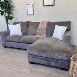 WE DELIVER! 🚚 - Bob’s Furniture Brownish Gray Modern Deep-Seater L Sectional Couch with Chaise