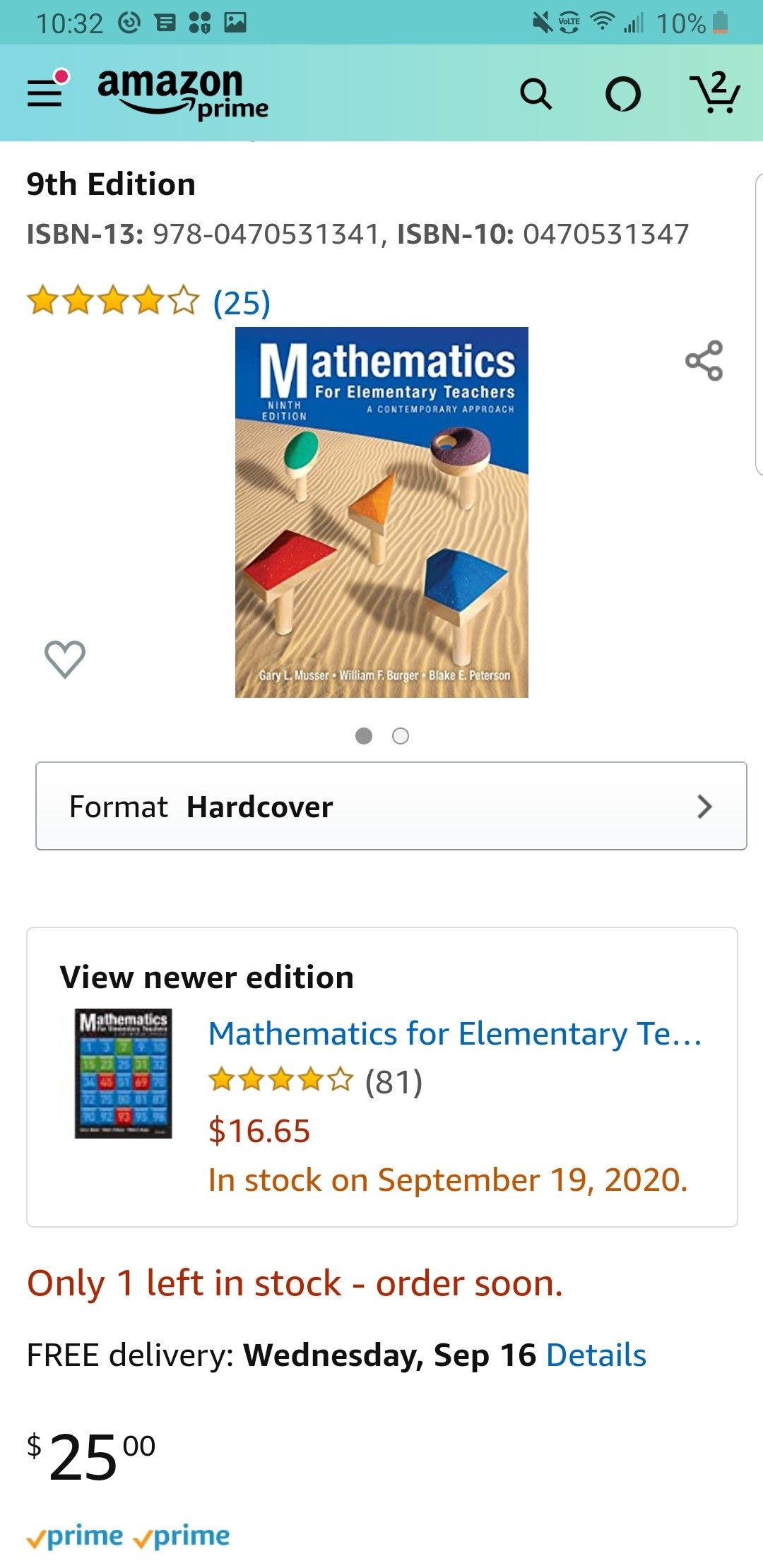 Mathematics For Elem Teachers 9th ed.