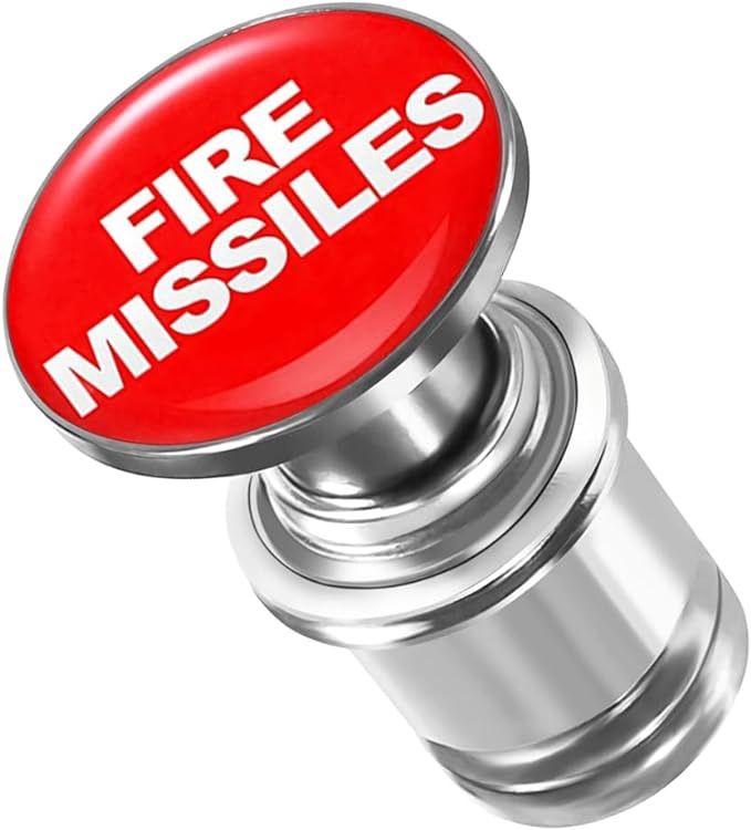 Fire Missiles Button Car Cigarette Lighter Plug, Aluminum Alloy Push Button Cigarette Lighter Replacement For Most Vehicles with Standard 12 Volt Powe