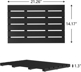 Domax Bamboo Bath & Shower Mat - Non-Slip (Black)