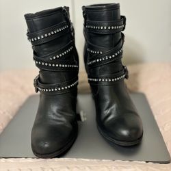 Black Rhinestone Boots Women