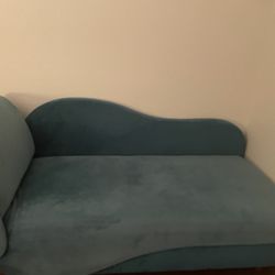 Sofa, Two-Tone Functional Chaise with 1 Pillow and Storage, Sea Green