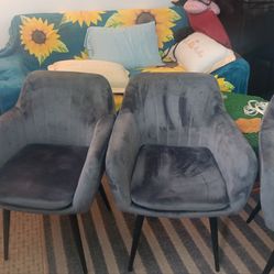 Dark Gray lounge 6  dining room chairs