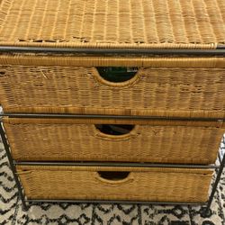 Wicker 3 Drawer Storage Chest