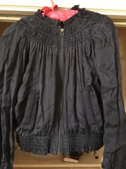 Silk Blue bomber Jacket Size Small