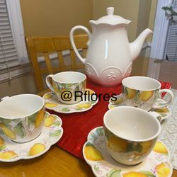 Princess House Tea Set Marbella/ Limoncello / Set De Te Marbella Princess House 