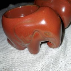 Partylite Elephant Ceramic Votives Candle Holders Set of 2