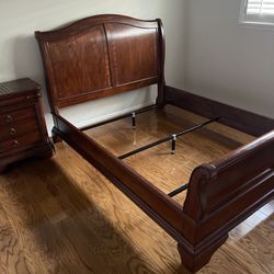 QUEEN BED FRAME AND NIGHTSTAND 