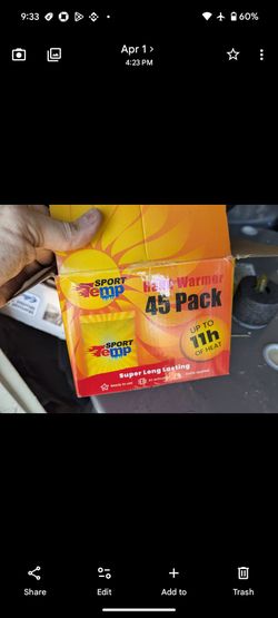 Sport Temp Air-Activated Hand Warmers (45 Pack).