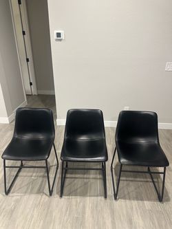 Leather table chairs