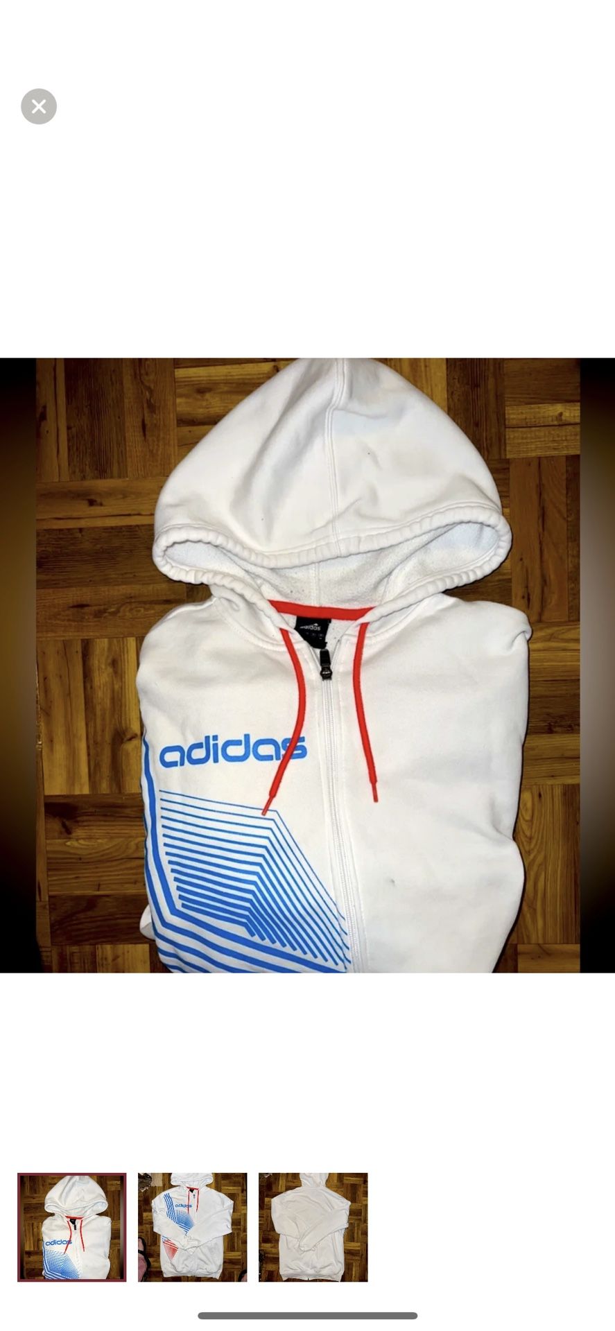 Adidas Zip Up Hoodie, Mens Size medium, Ships Free