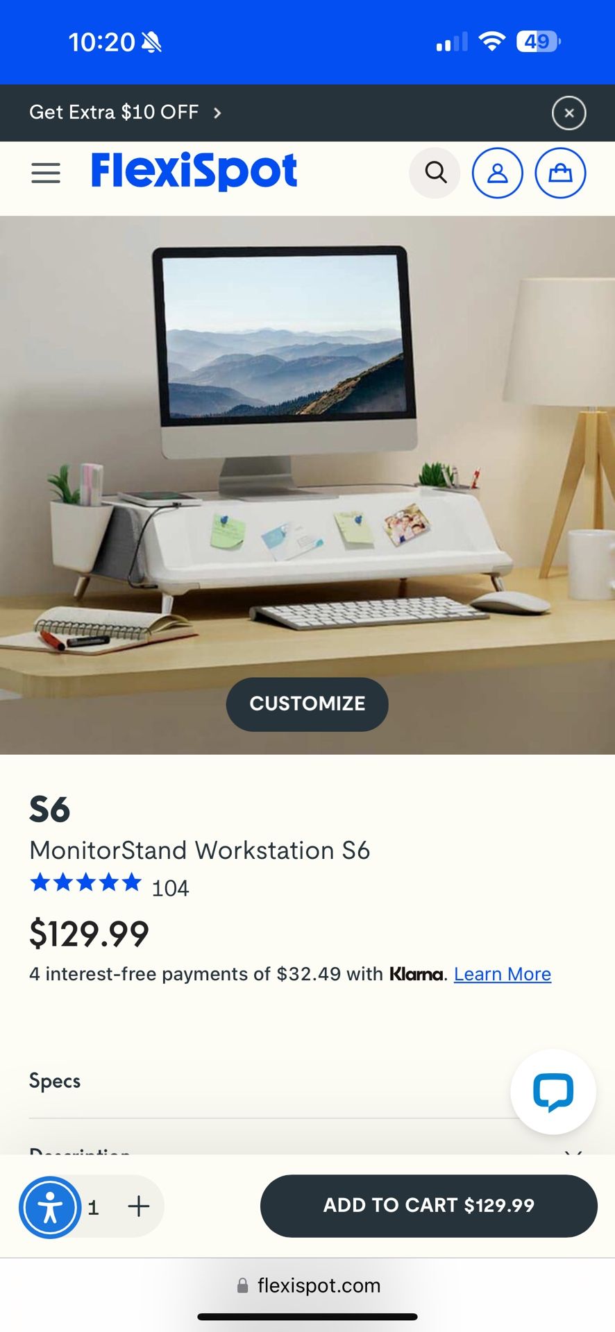 flexispot monitorstand workstation