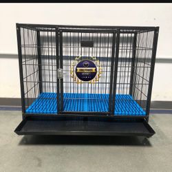 Dog Pet Cage Kennel Size 37” Medium With Grid And Tray New In Box 