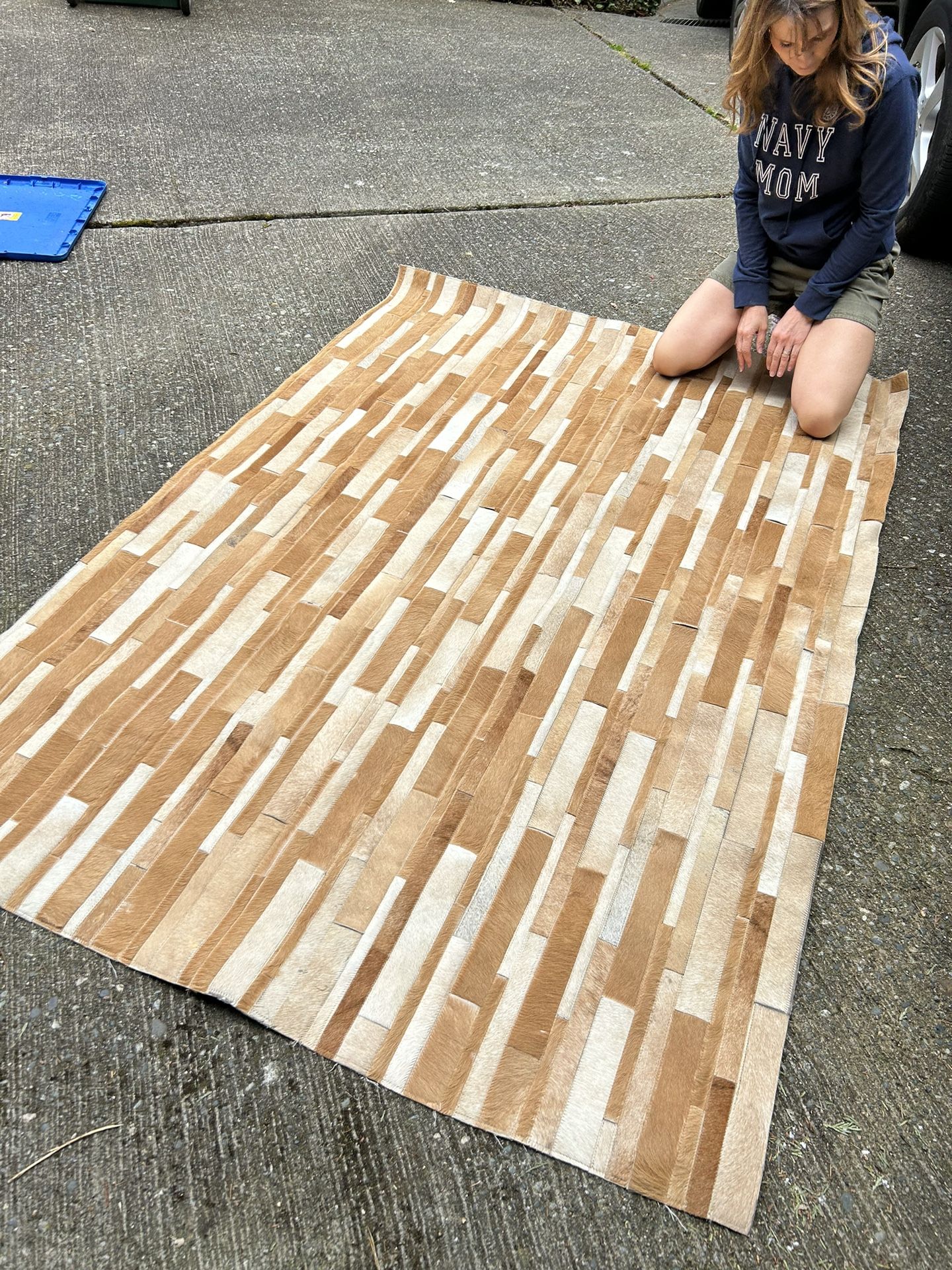 Genuine Cowhide patchwork rug