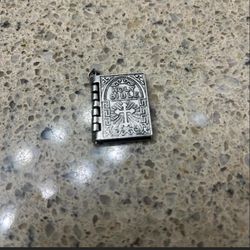 Silver Holy Bible necklace pendant