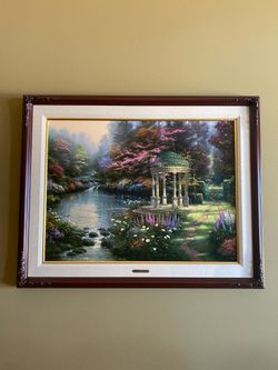 Thomas Kincade The Garden of Prayer Signed Framed & Matted Print